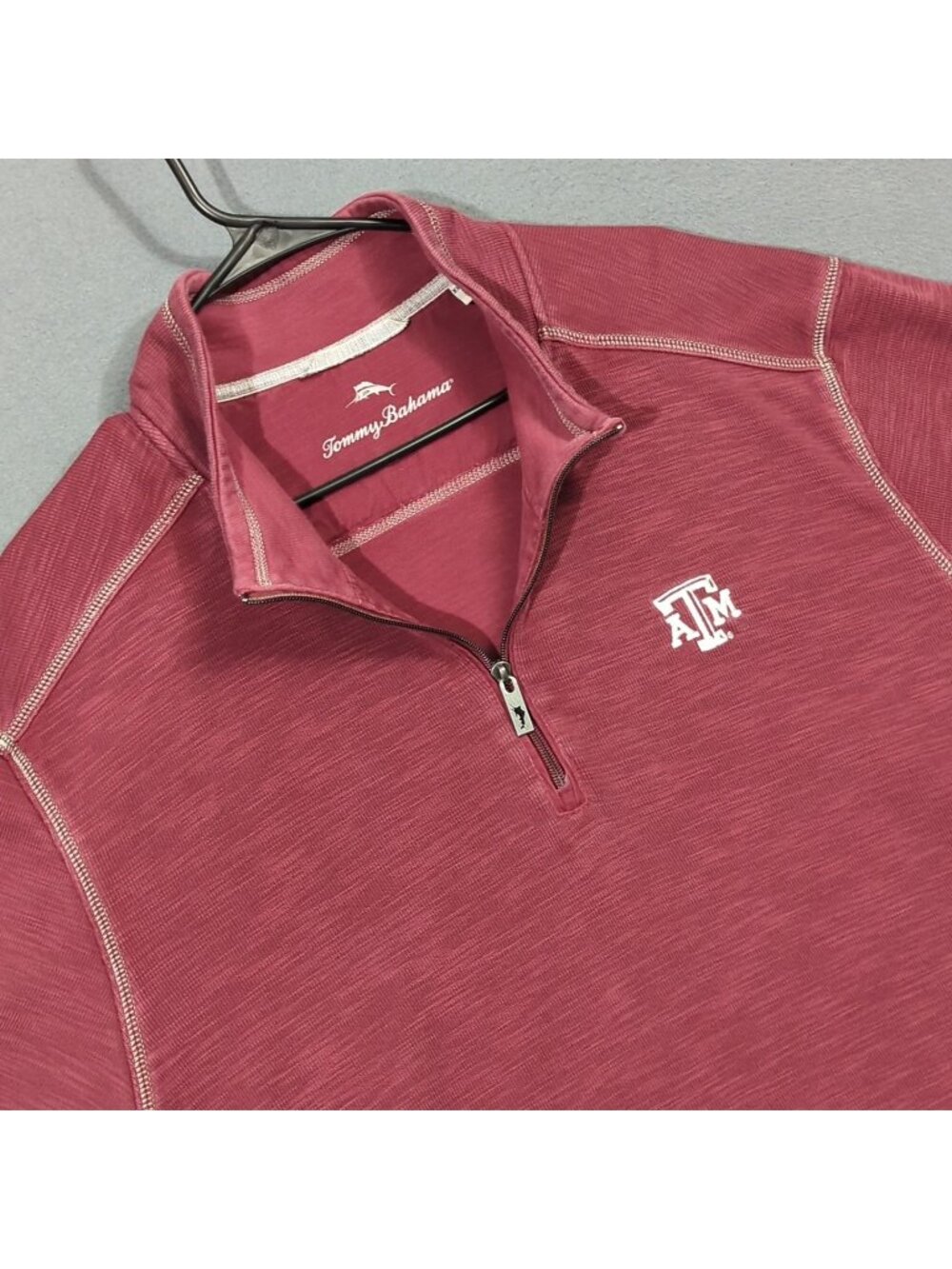 Tommy Bahama 1/4 Zip Top Men's 3XL Burgundy Texas A&M Pullover Sweater